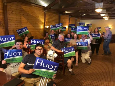 Campaign volunteers working together