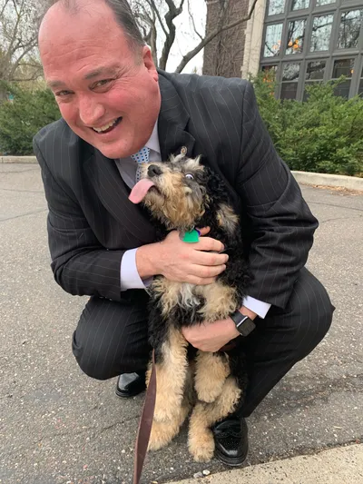 John Huot with his dog Ginger